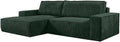 Divano letto Vente-unique, 267 × 167 × 85 cm, velluto, Verde, trasformabile, sfoderabile, per soggiorno