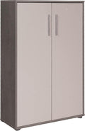 Libreria Dmora, 2 ante, 2 ripiani, 79 × 34 × 188 cm, Bianco, per ufficio, Scaffale per libri e documenti