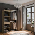 Armadio guardaroba Dmora, 57 × 40 cm, 203 × 190 cm, Bianco e rovere, per camera da letto
