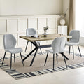 Set da pranzo JIJIAN, 4 sedie, 140 × 80 cm, legno, per sala da pranzo e cucina