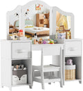 Toeletta MAMIZO, 2 in 1, 108 × 30 × 114 cm, Toeletta per Bambini con Specchio