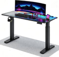 Scrivania FLEXISPOT, 120 × 70 cm, Nero, regolabile, con illuminazione LED, per ufficio