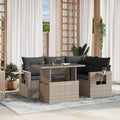 Set di mobili da giardino JHQHSM, 5 divani, 62 × 62 × 69 cm, 55 × 62 × 69 cm, rattan, Grigio chiaro, regolabile, pieghevole, per giardino e terrazzo