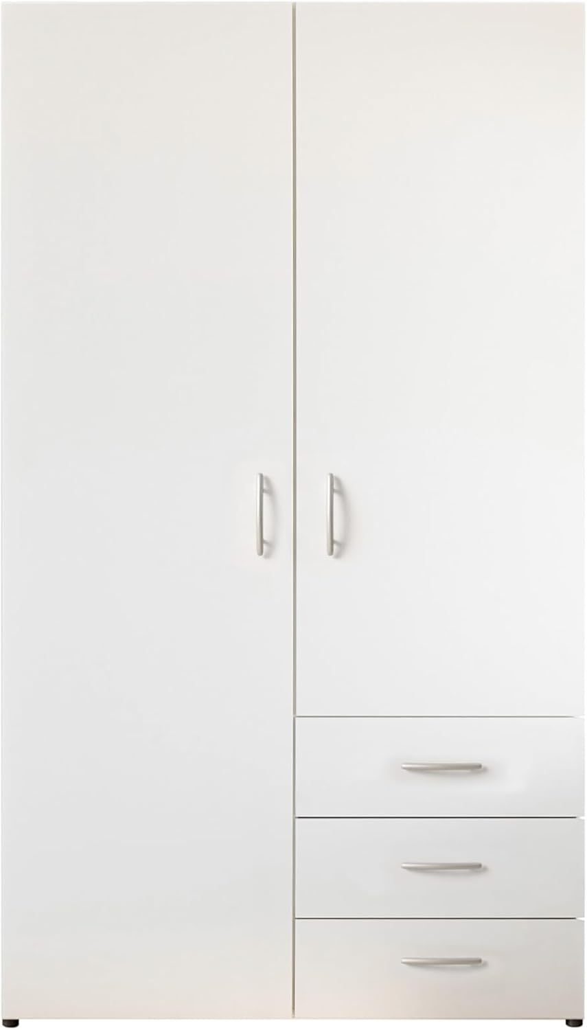 Armadio AVANTI TRENDSTORE, 2 ante, 3 cassetti, 101 × 176 × 51cm, legno, Bianco