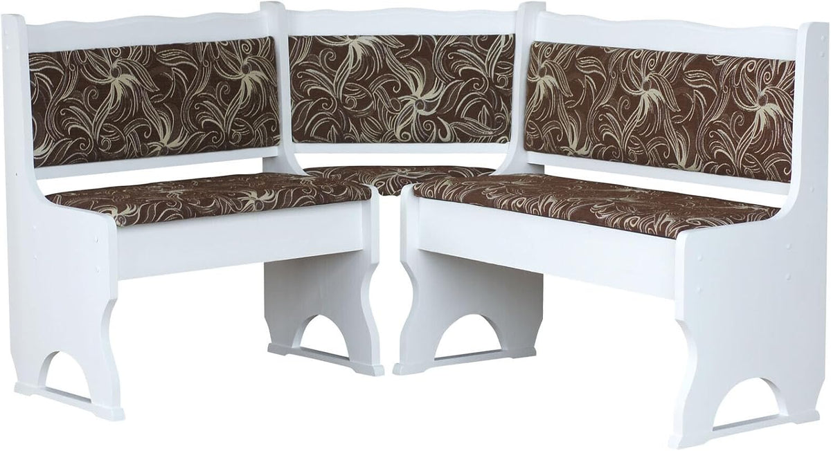 Panca k koma, legno massello, Bianco, Nuovo fiore scuro (120 x 140)
