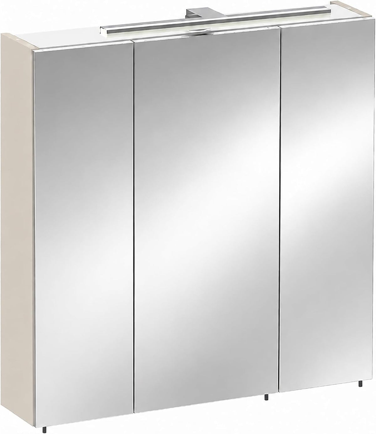 Armadietto a specchio Schildmeyer, metallo, vetro, Beige, regolabile