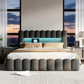Letto contenitore BRILVERDE, matrimoniale, 180 × 200 cm, misura 180 × 200, lino, Nero, con contenitore, con rete a doghe, imbottito