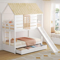 Letto Ligterra, 2 cassetti, singolo, misura 90 × 200, legno, MDF, Bianco e naturale, per camera da letto