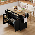 Carrello da cucina Generisch, 3 cassetti, 2 ante, Nero, pieghevole, per sala da pranzo e cucina