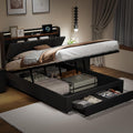 Letto BLSYHDH, matrimoniale, 144 × 200 × 107 cm, 144 × 210 × 107 cm, misura 140 × 200, lino, Grigio scuro, con contenitore, regolabile, imbottito