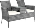 Panca CASARIA, 2 posti, 143 × 55 × 88cm, rattan, sfoderabile, per giardino e terrazzo