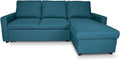 Divano letto SAMIRA, 198 × 132 cm, tessuto, Blu petrolio, trasformabile, con contenitore, per soggiorno