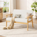 Divano letto Dripex, 2 pezzi, 2 posti, 107 × 60 × 77 cm, legno, velluto, Bianco, per soggiorno