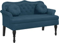 Panca vidaXL, 120,5 × 65 × 75 cm, velluto, Blu, con braccioli