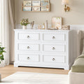 Cassettiera hefoths, 6 cassetti, 84 × 120 × 39,5 cm, legno, Bianco, per camera da letto