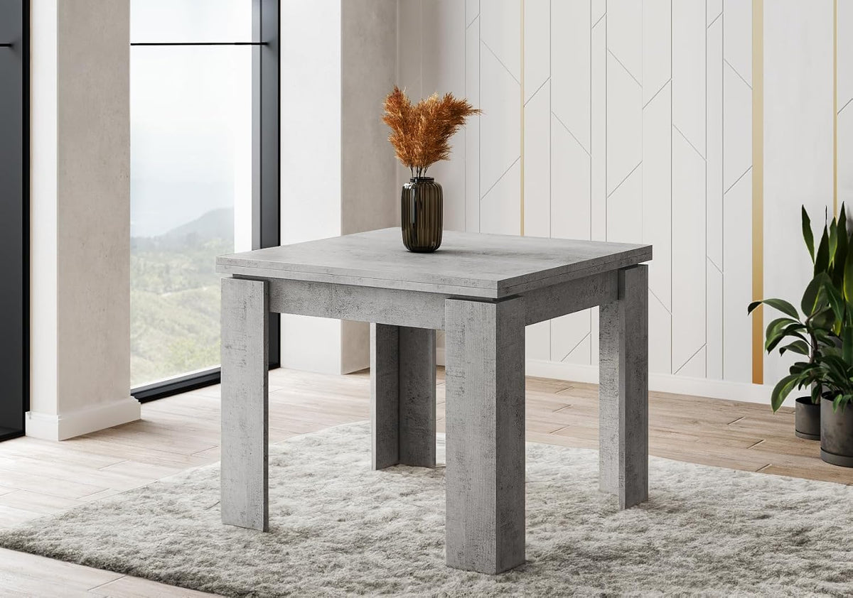 Tavolo da pranzo Arreditaly, 90 × 90 × 75,8 cm, legno, Grigio, allungabile, per sala da pranzo e cucina