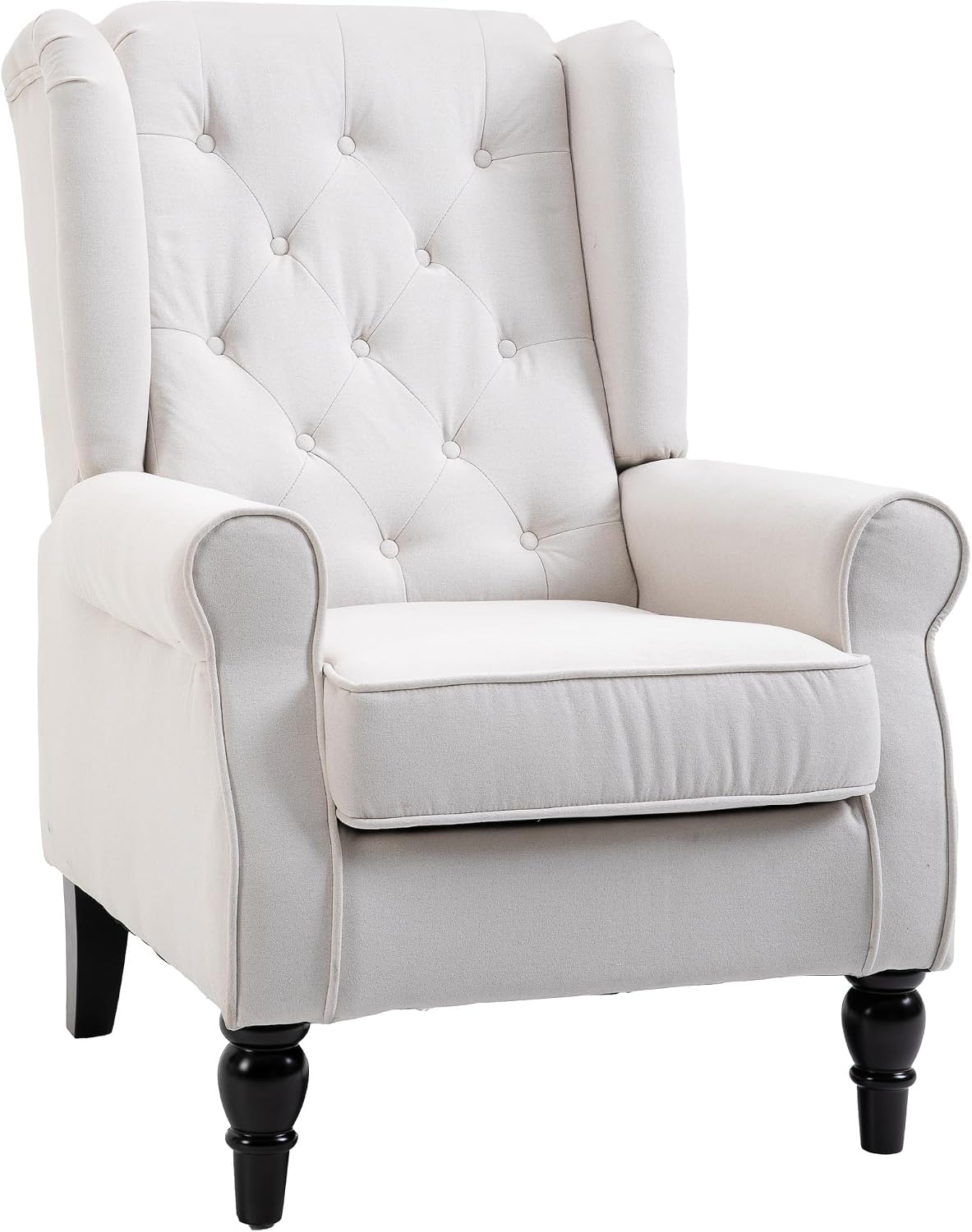 Poltrona letto HOMCOM, legno, velluto, Crema, con braccioli, per camera da letto