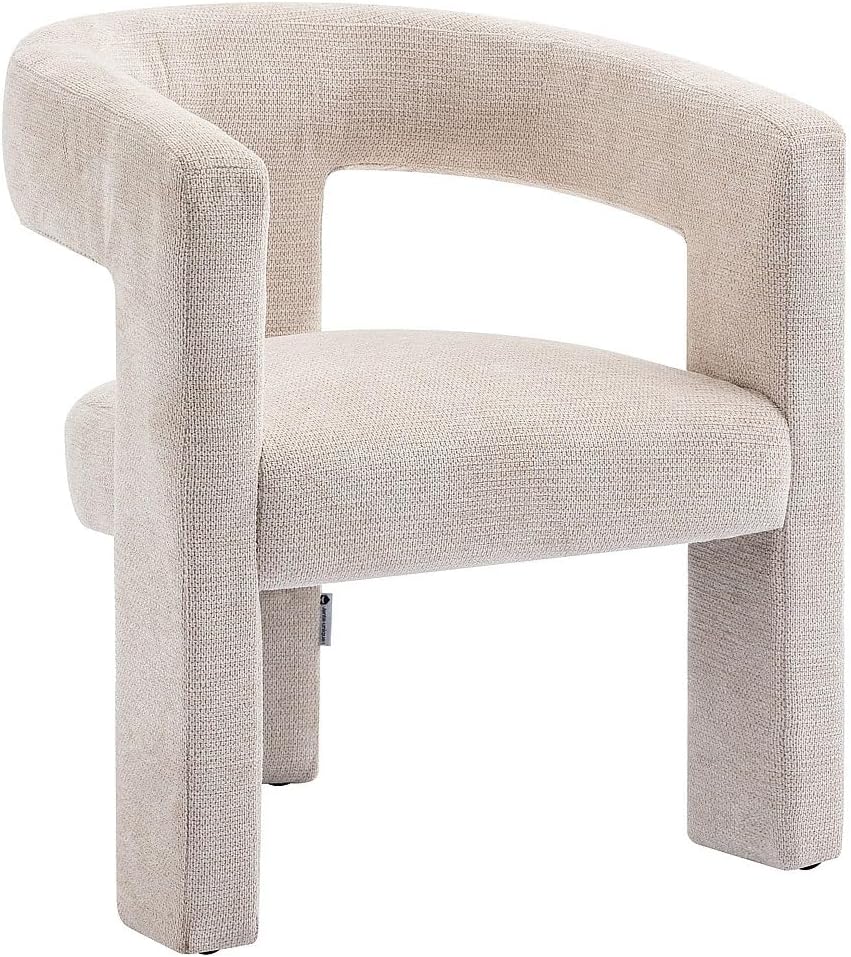 Poltrona Vente-unique FAVINA, 64 × 75 × 59 cm, tessuto, Beige, per soggiorno