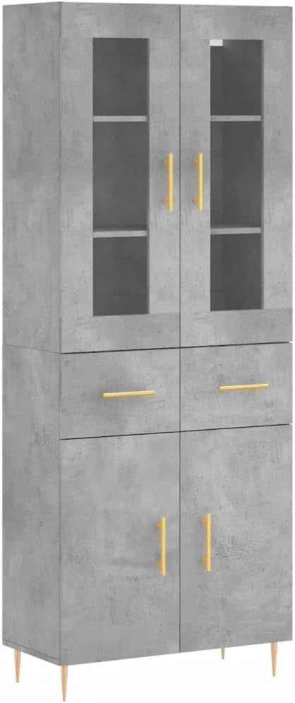 Credenza vidaXL, 69,5 × 34 × 180 cm, legno, Grigio, per soggiorno