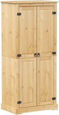 Armadio vidaXL, 76 × 50 × 170 cm, legno massello, con contenitore