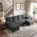 Divano letto NuvlaGu, 4 posti, 268 × 128 × 84 cm, ciniglia, Grigio, regolabile, con braccioli, imbottito, per soggiorno