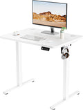 Scrivania ERGOMAKER, 2 pezzi, 80 × 60 cm, acciaio, Bianco, elettrica, regolabile, per ufficio