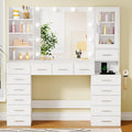 Specchio ANWBROAD, 135 × 40 × 140 cm, vetro, Bianco, regolabile, con illuminazione LED, con porta USB