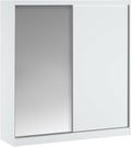 Armadio Vente-unique OCHIRA, 2 cassetti, legno, Bianco, con ante scorrevoli, Con specchio, 200 cm