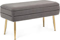 Panca contenitore KONTE.DESIGN, 80 × 38 × 42 cm, velluto, tessuto, Grigio