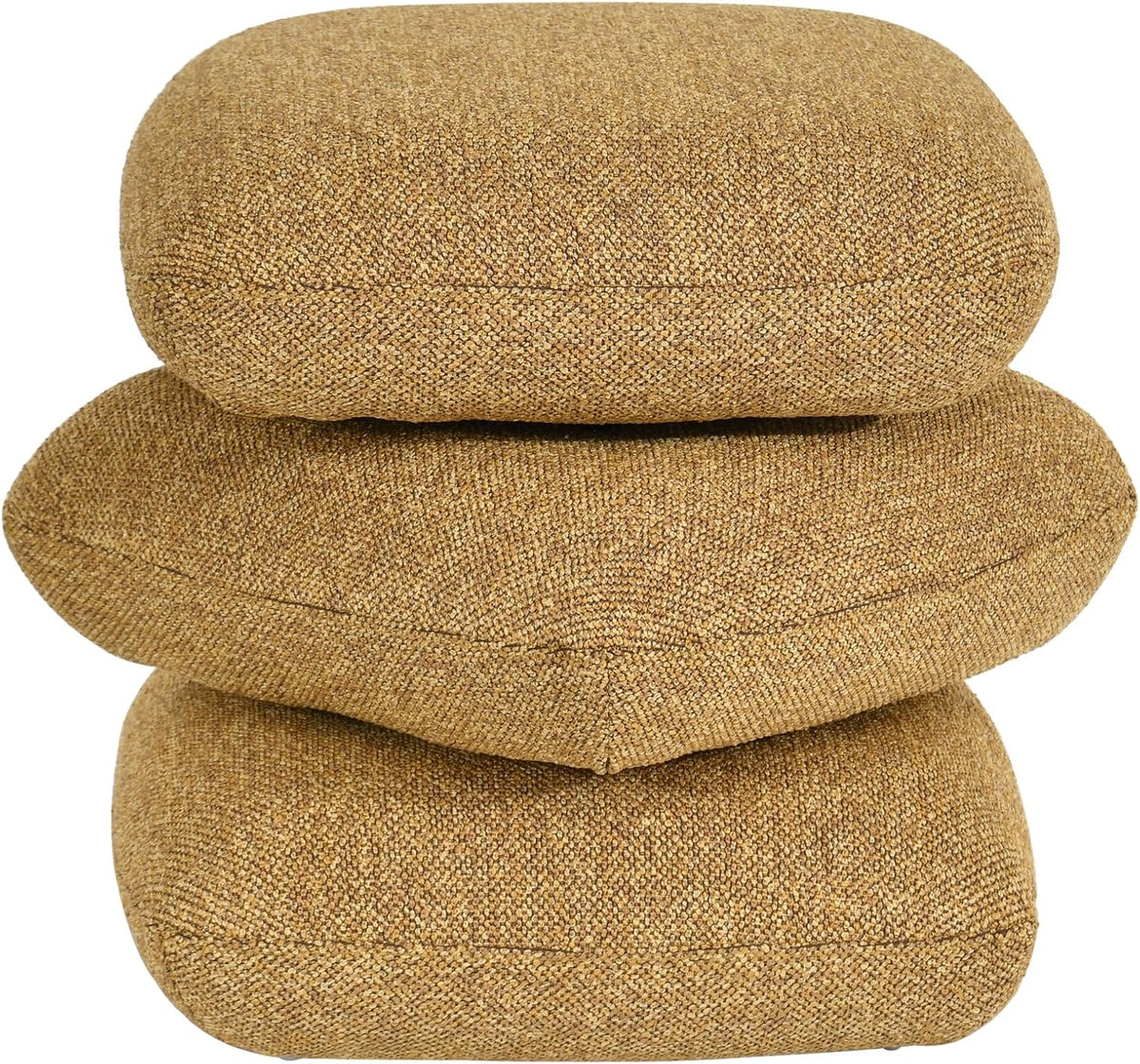 Pouf Duhome, 44 × 44 × 44 cm, tessuto, Giallo, girevole a 360°, con poggiapiedi, per soggiorno