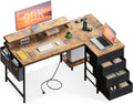 Scrivania ODK, 4 cassetti, 140 × 80 × 84,7cm, tessuto, con porta USB, per ufficio