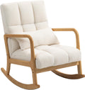 Poltrona HOMCOM, 64,5 × 82 × 89 cm, legno, Bianco, con braccioli, imbottita, per soggiorno