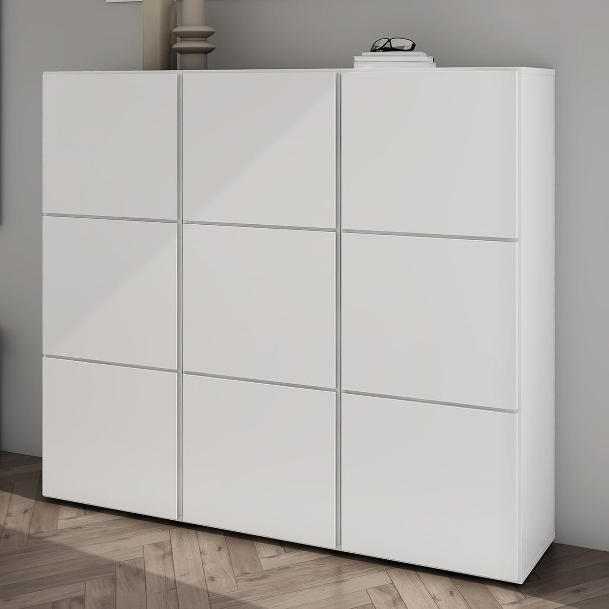 Scarpiera Mai & Mai, 135 × 36 × 120cm, Bianco