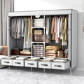 Armadio Anmas Power, 185 × 45 × 170 cm, tessuto, Bianco, pieghevole, per camera da letto