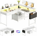 Scrivania Flrrtenv, 4 cassetti, 130 × 120 cm, acciaio, tessuto, con porta USB, per ufficio