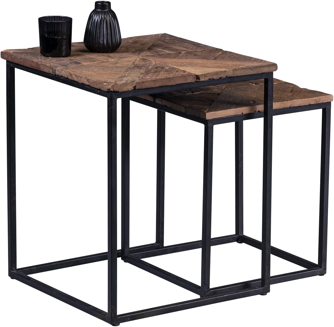Set di tavolini da soggiorno M2 Kollektion, 43 × 52 × 43 cm, 35 × 42 × 35 cm, legno, Nero, per soggiorno