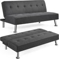 Divano letto Yaheetech, legno, tessuto, Grigio scuro, trasformabile, per soggiorno