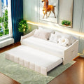 Divano letto PerGar, 2 posti, 180 × 200 cm, velluto, tessuto, Crema, con funzione letto, allungabile, con rete a doghe, imbottito, per soggiorno