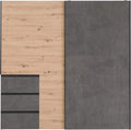 Armadio AVANTI TRENDSTORE, 200,1 × 200,5 × 61,2 cm, legno, Grigio scuro, con ante scorrevoli