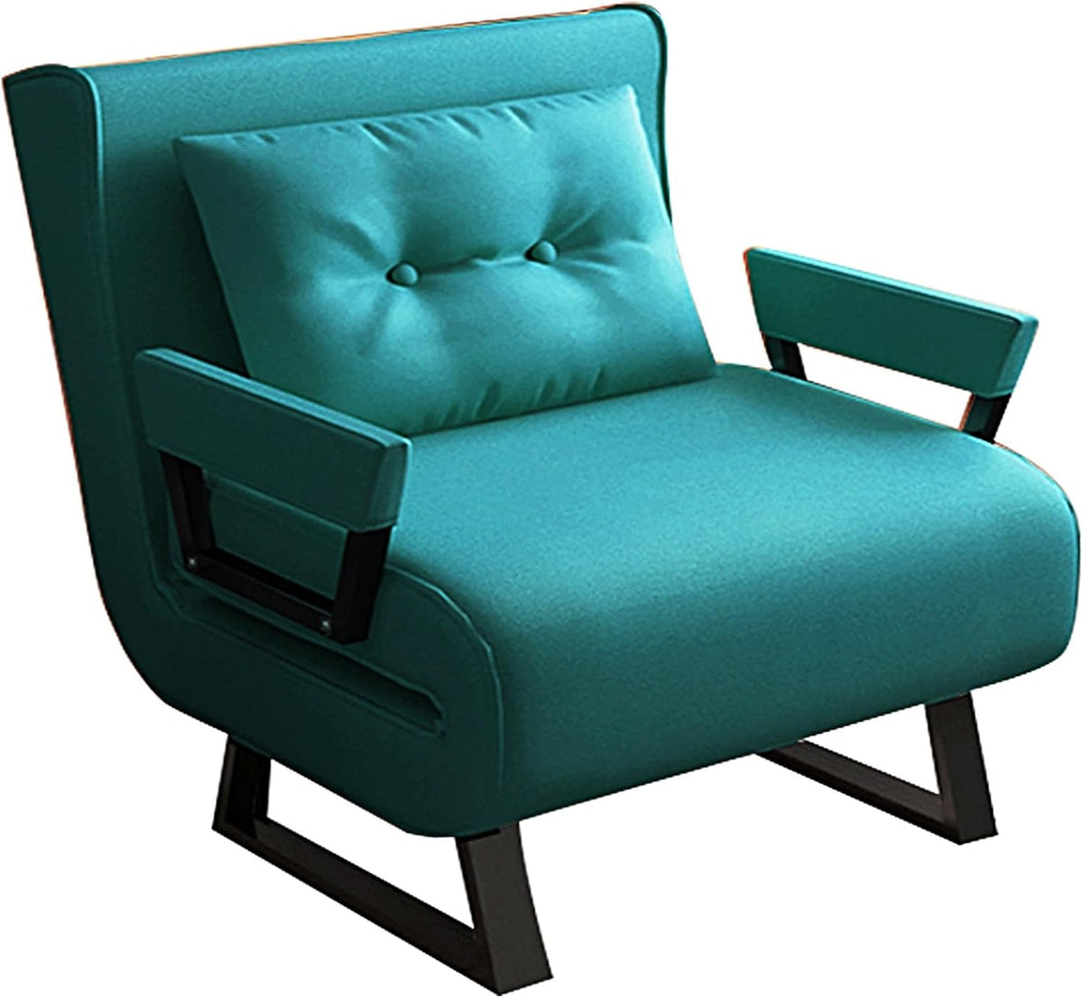 Divano letto, 185 × 80 × 26 cm, misura 185 × 80, metallo, Verde, trasformabile, reclinabile, regolabile, pieghevole, per soggiorno