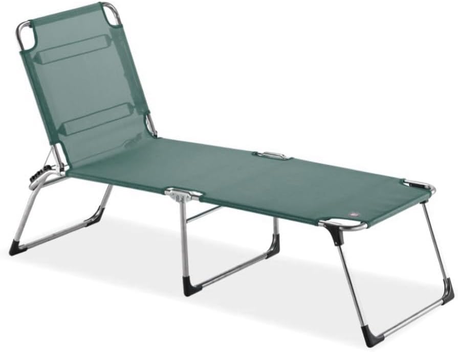 Lettino prendisole fiam XL40, alluminio, textilene, Verde, regolabile, per giardino e terrazzo