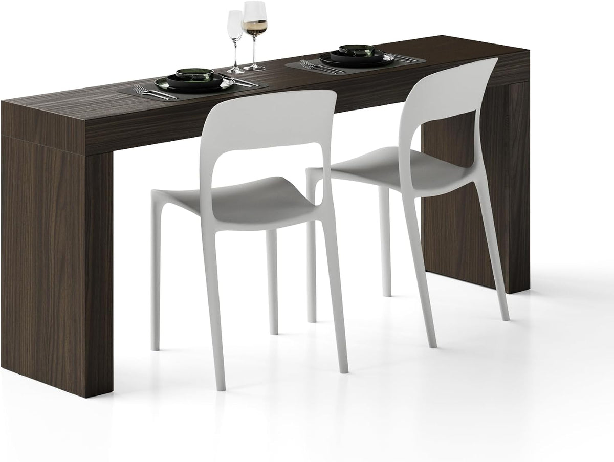 Tavolo da pranzo Mobili Fiver, Noce, per sala da pranzo e cucina, Tavolo da pranzo Evolution 180x40, per 3 persone