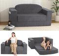 Divano letto MeMoreCool, 2 in 1, tessuto, Grigio scuro, trasformabile, con funzione letto, pieghevole, con braccioli, per soggiorno