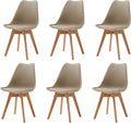 Sedia GrandCA HOME, 6 sedie, legno massello, Beige, imbottita, per sala da pranzo e cucina