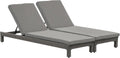 Lettino prendisole Outsunny, 196 × 65 × 22cm, acciaio, rattan, Grigio, con cuscino, regolabile, imbottito, per giardino e terrazzo