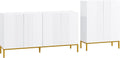 Credenza HOMCOM, legno, metallo, Bianco e oro, regolabile, per soggiorno