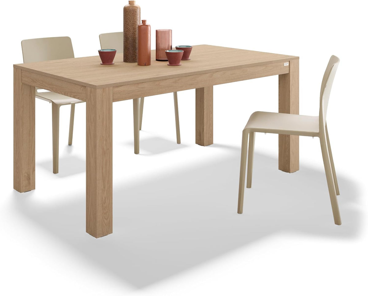 Tavolo Mobili Fiver, 160 × 90 cm, Rovere, per sala da pranzo e cucina