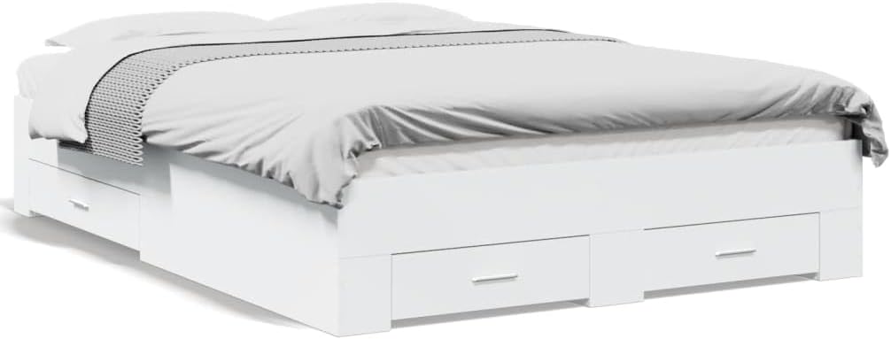 Struttura letto Gecheer -PLC2931, singolo, 120 × 190 cm, legno, Bianco, per camera da letto