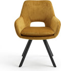Poltrona Cribel, 2 poltrone, 61 × 57 × 86 cm, metallo, velluto, Nero, con cuscino, con braccioli, imbottita, per soggiorno