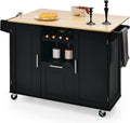 Carrello da cucina KOMFOTTEU, 130 × 45 × 90 cm, legno, Nero, pieghevole, per sala da pranzo e cucina